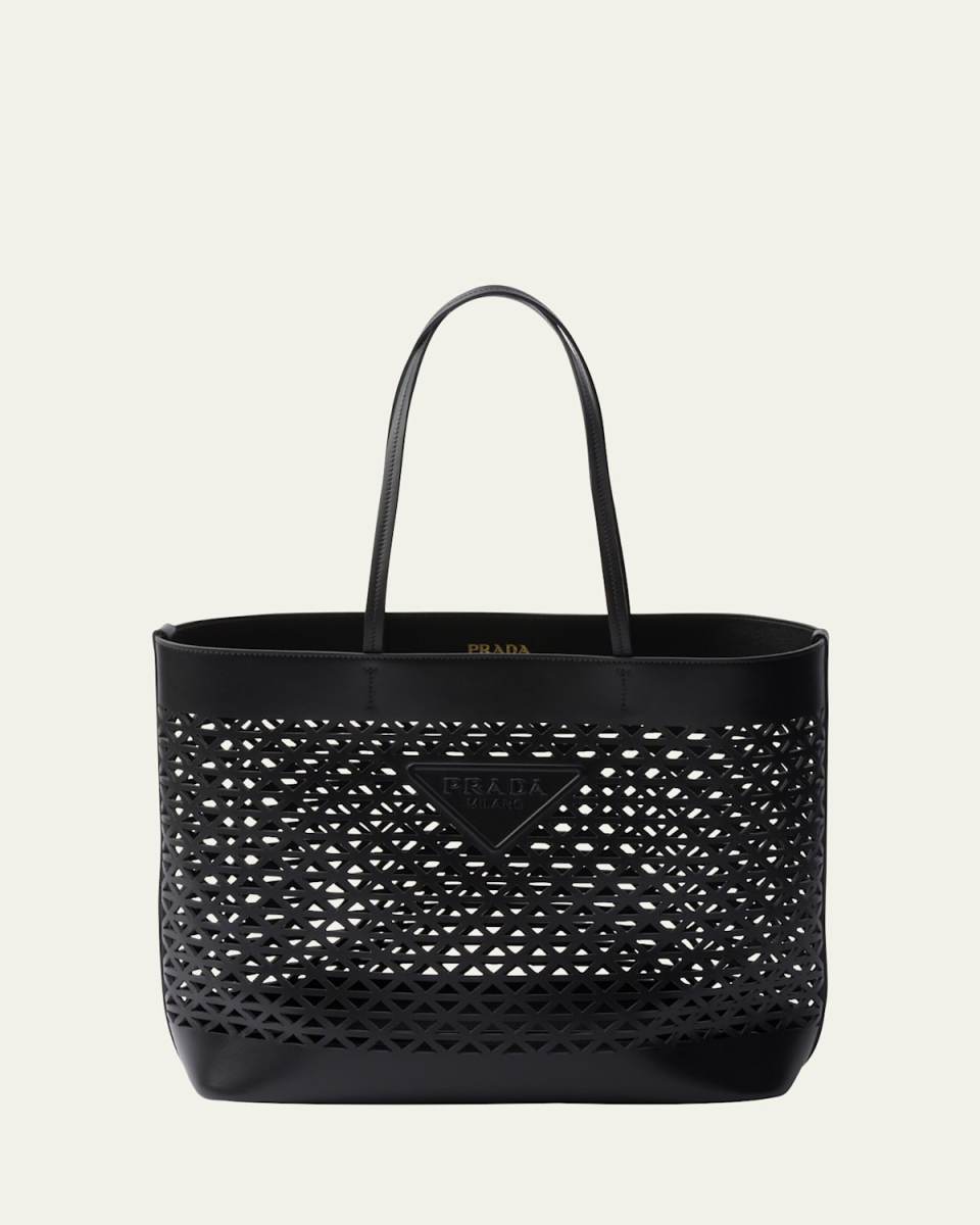 City Perforated Leather Tote Bag